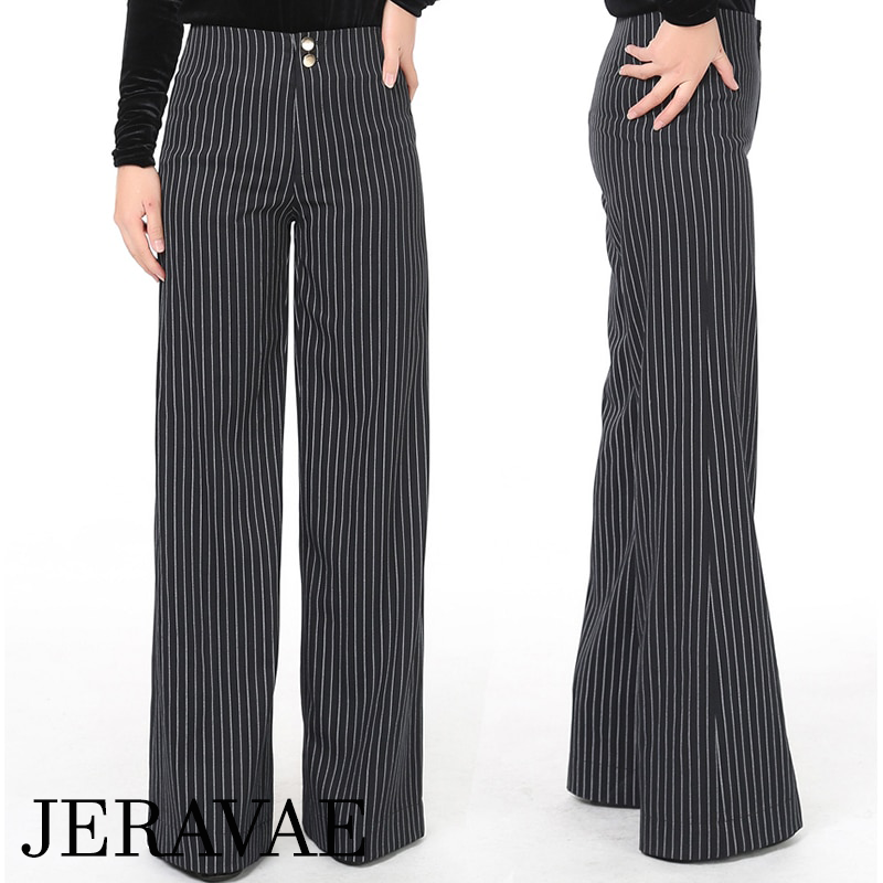 Striped ballroom dancing pants for women competition professional