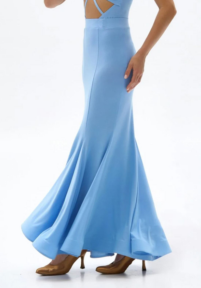 Ballroom dancing skirt for ladies in sky blue