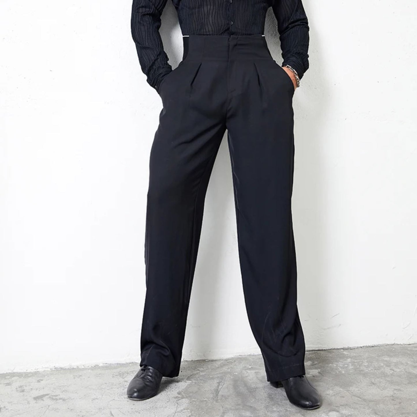 Men's high waisted Latin dance trousers