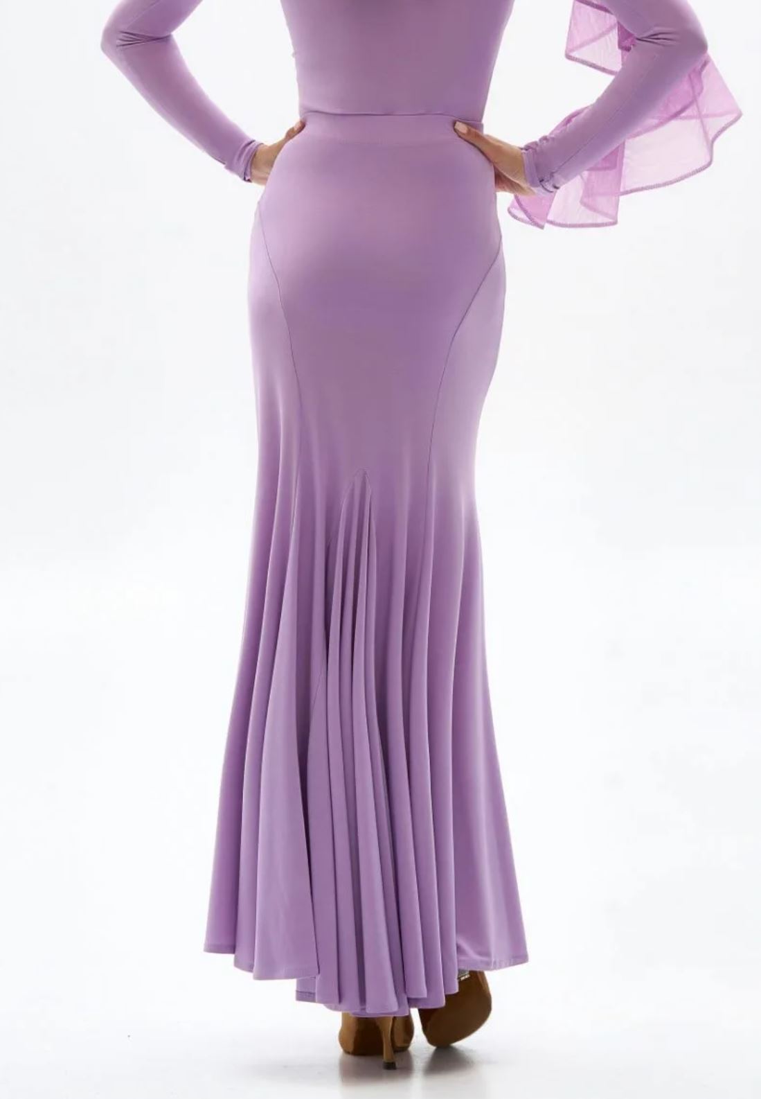 Women's violet long skirt for ballroom dance