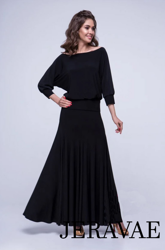 Long Sleek Ballroom Practice Skirt with Soft Hem PRA 556