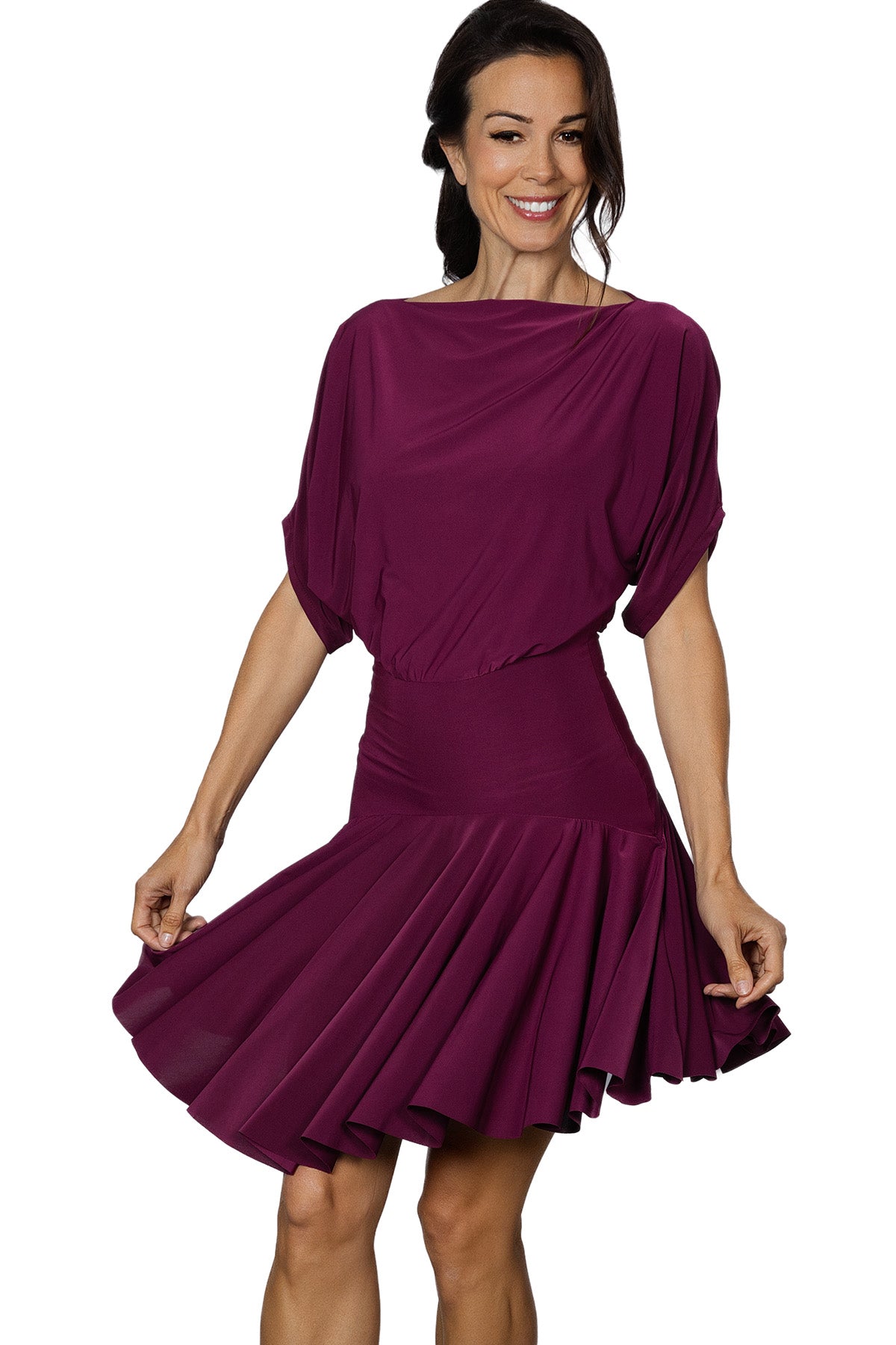 Wine colored Latin dancing dress for ladies