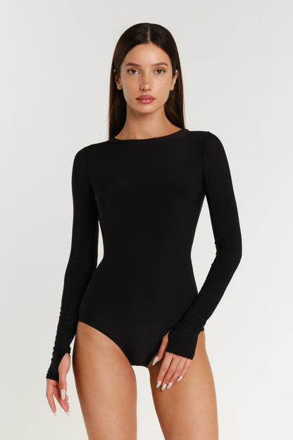 Danza Amelia Bodysuit Top with Long Sleeves Pra 1243