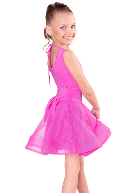 Pink mesh Latin skirt for girls