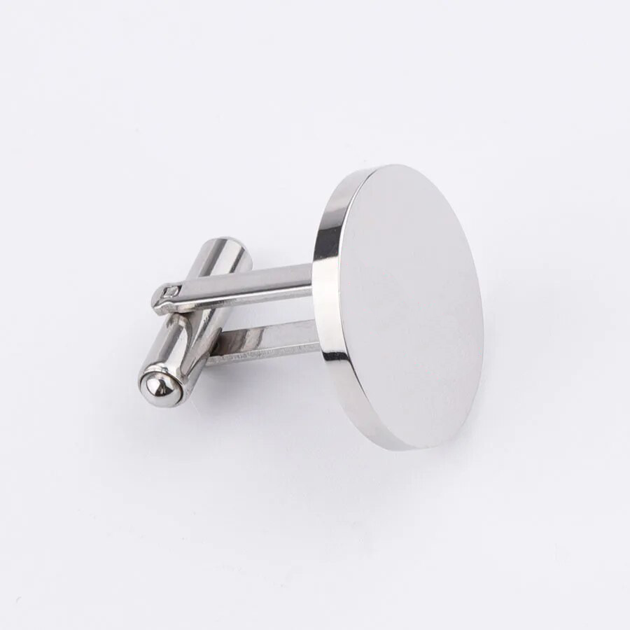 Stainless Steel Round Blank Cufflink