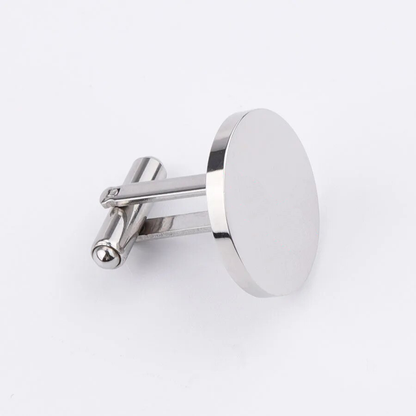 Stainless Steel Round Blank Cufflink