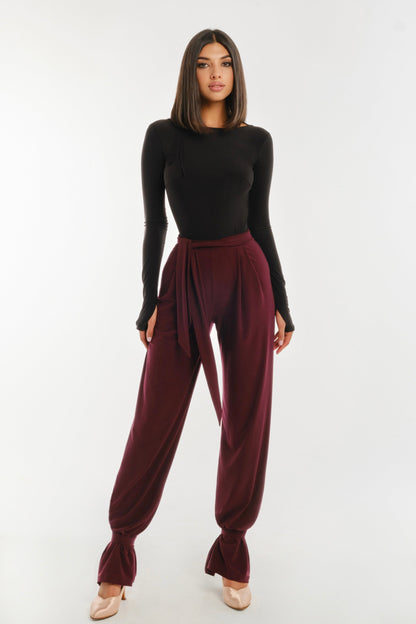 Danza Mulberry Color Trousers Mason with Ankle Tie Pra 1263