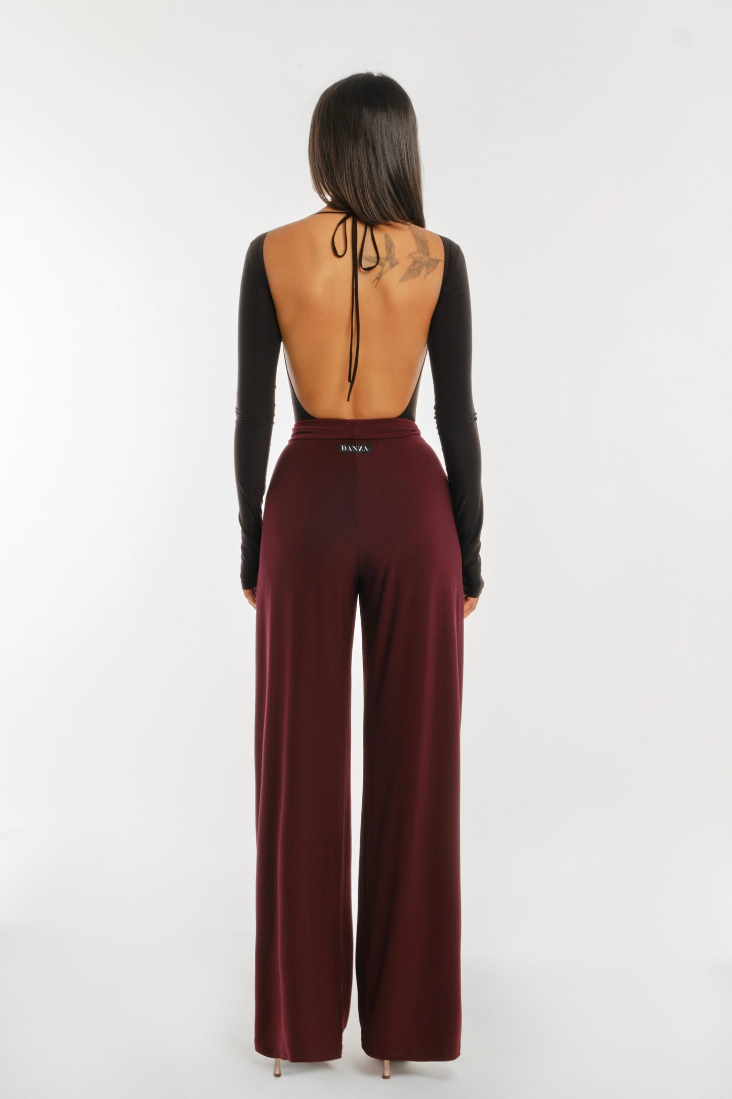 Danza Mulberry Color Trousers Mason with Ankle Tie Pra 1263