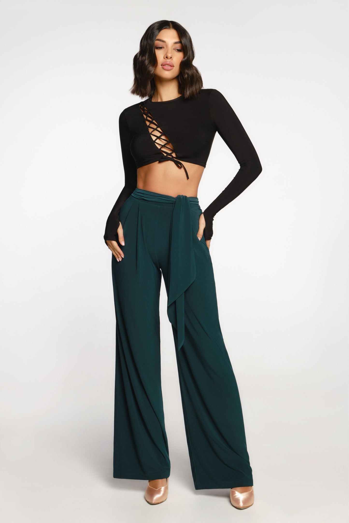 Danza Trousers Mason in Emerald Pra 1268