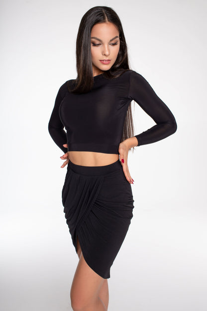 Danza Black Long Sleeve Cara Top Pra 1240