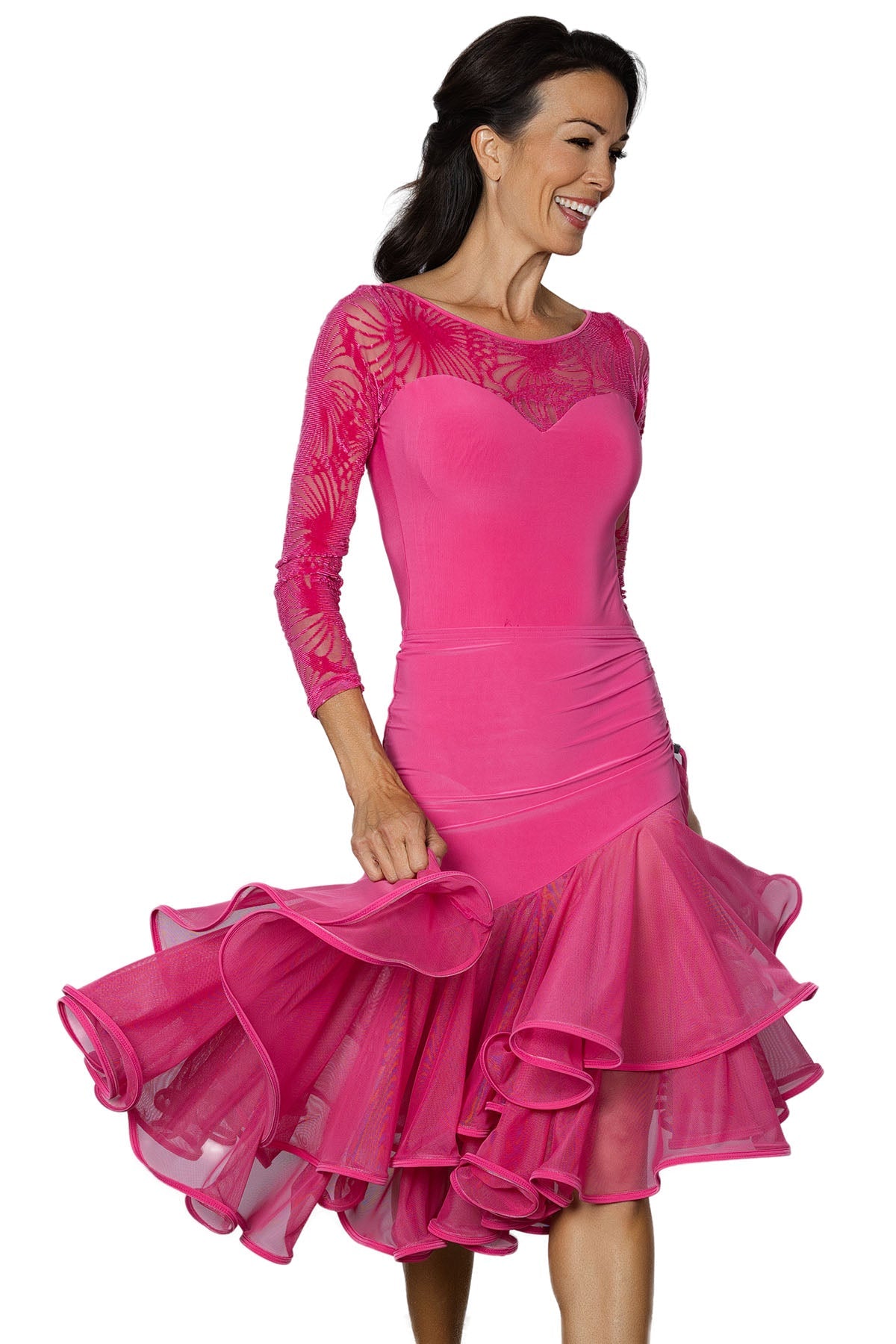 Short Flamenco or Latin dancing skirt in pink