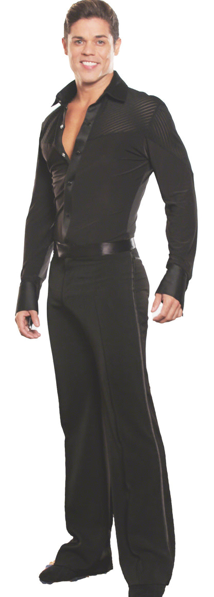 Men's simple black Latin or ballroom dance pants