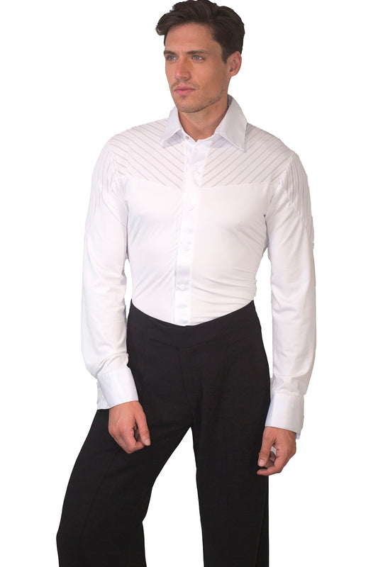 Men's white ballroom dance shirt