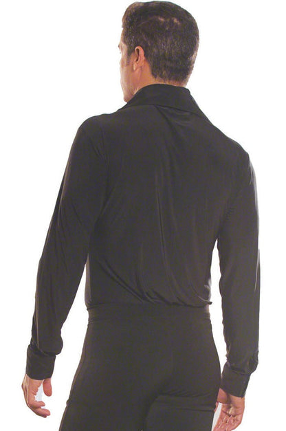 Men's black Latin or ballroom dance shirt