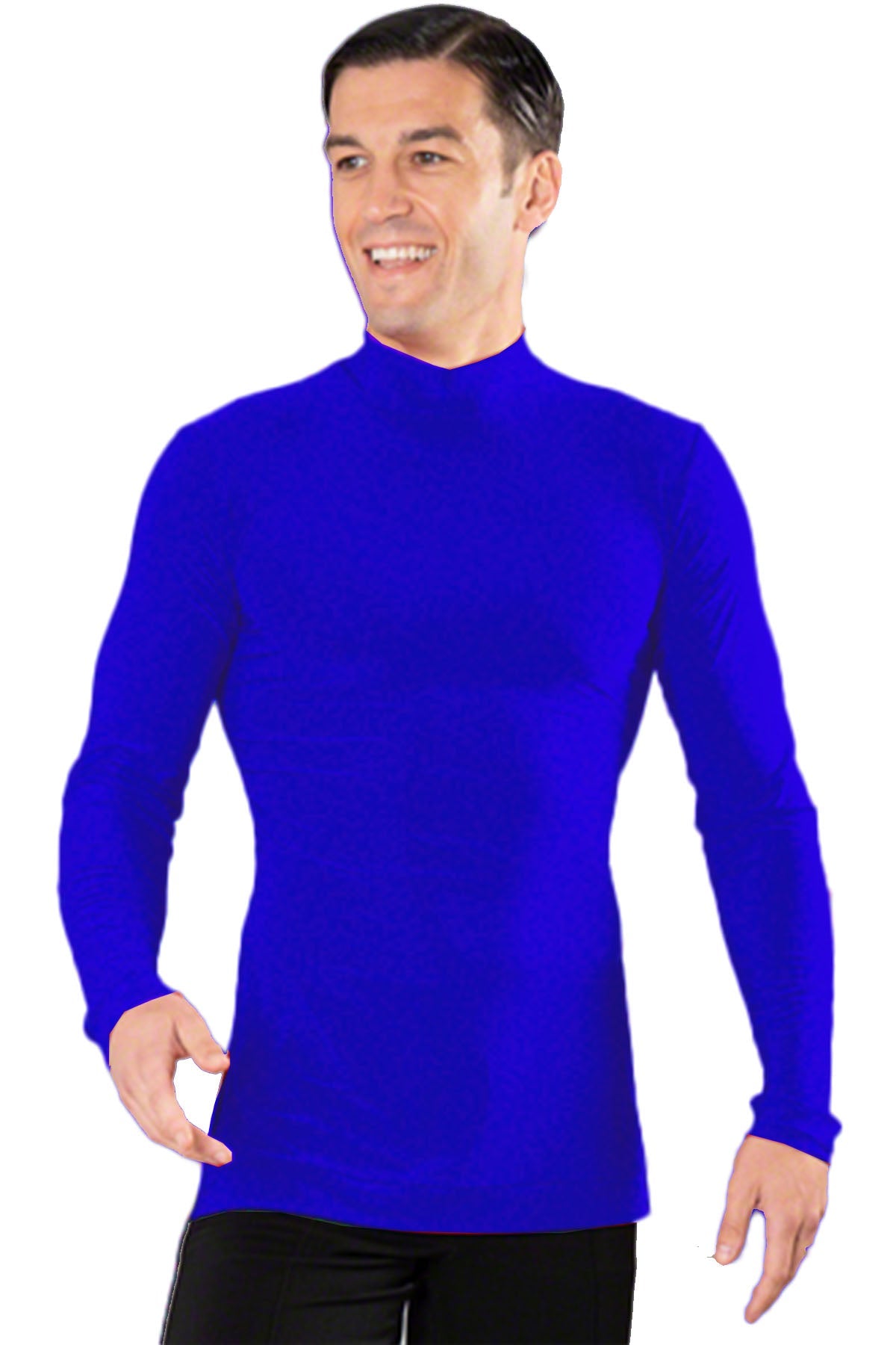 Men's blue long sleeve turtleneck shirt