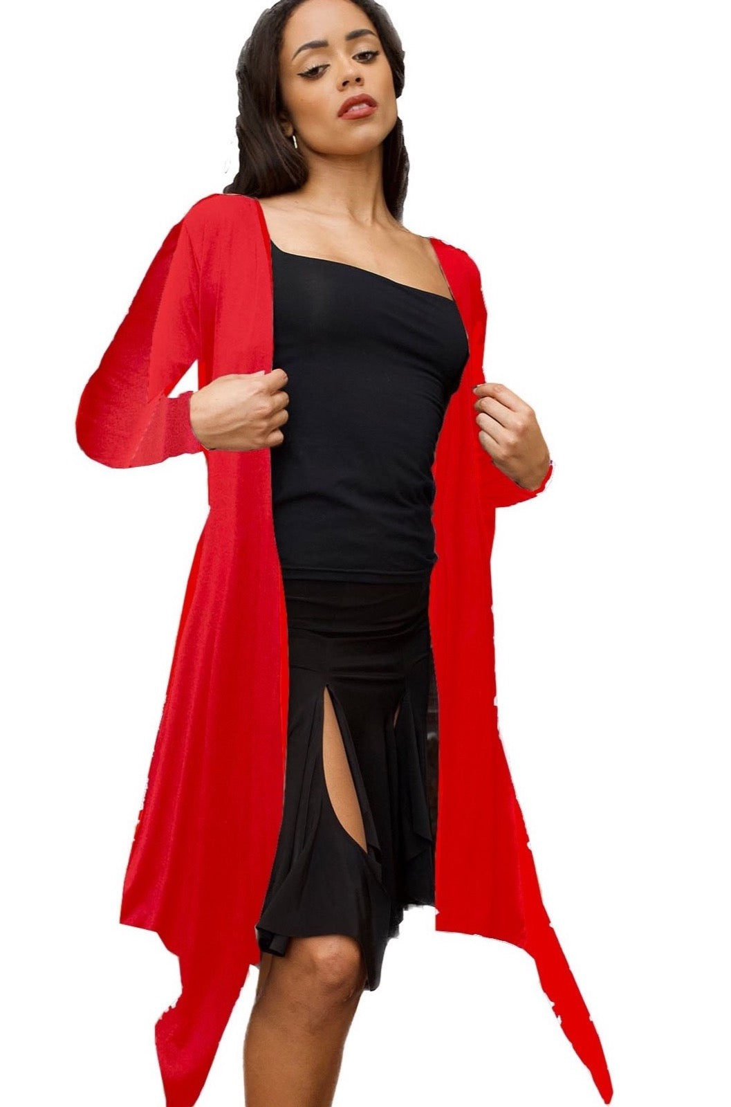 Red sweater jacket for women's ballroom or Latin