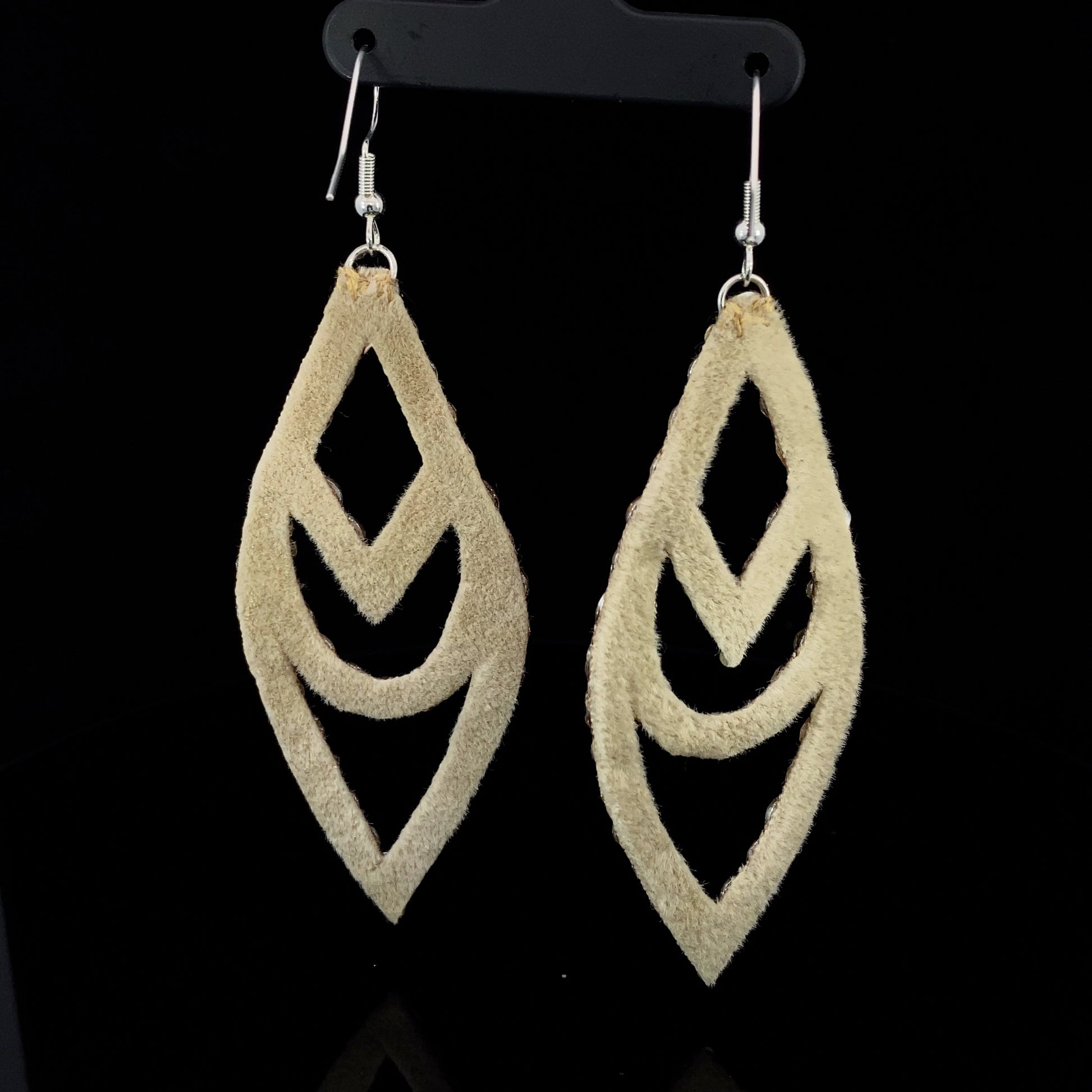 Back View of Golden Chevron Earrings