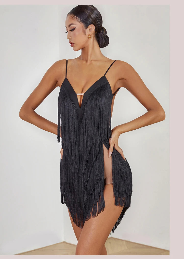 ZYM #10177 Oasis Fringe Latin Practice Dress Pra 1149