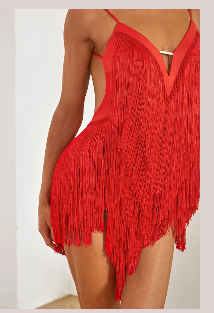 ZYM #10177 Oasis Fringe Latin Practice Dress Pra 1149