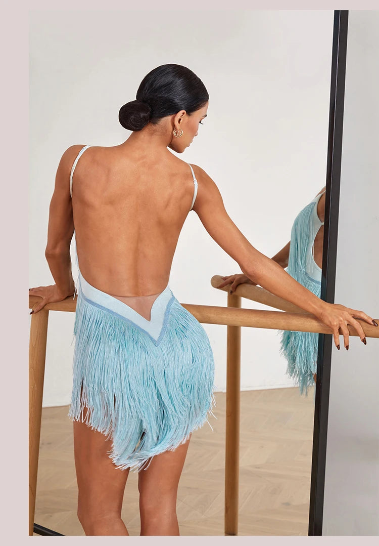 ZYM #10177 Oasis Fringe Latin Practice Dress Pra 1149