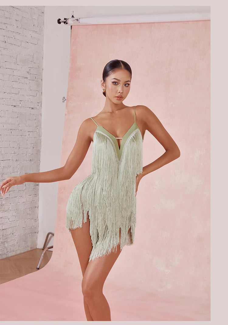 ZYM #10177 Oasis Fringe Latin Practice Dress Pra 1149