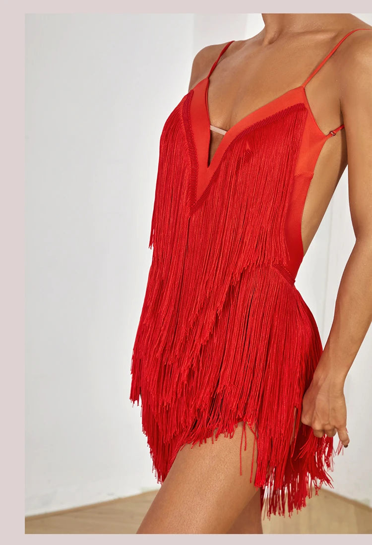 ZYM #10177 Oasis Fringe Latin Practice Dress Pra 1149