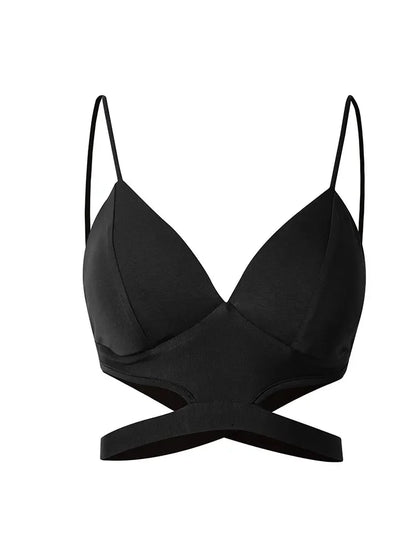 Zym Mini Crop Top Cut Out Basic Top Bra #2352 Pra 1294