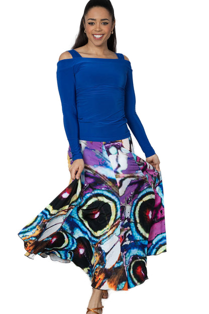 Women's printed ballroom dancing skirt