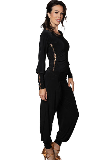 Black dance pants for women