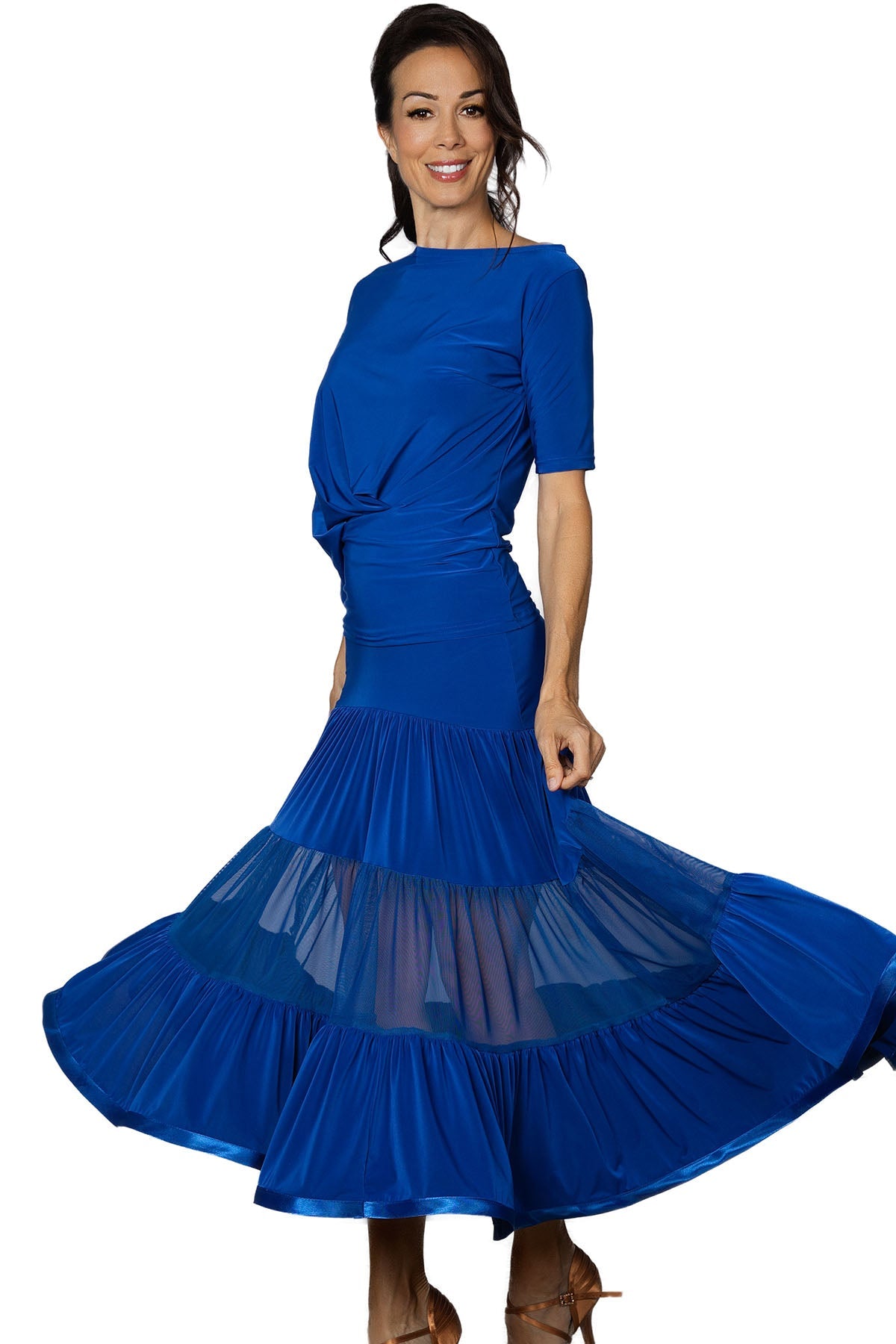 Ladies' blue ballroom dance skirt