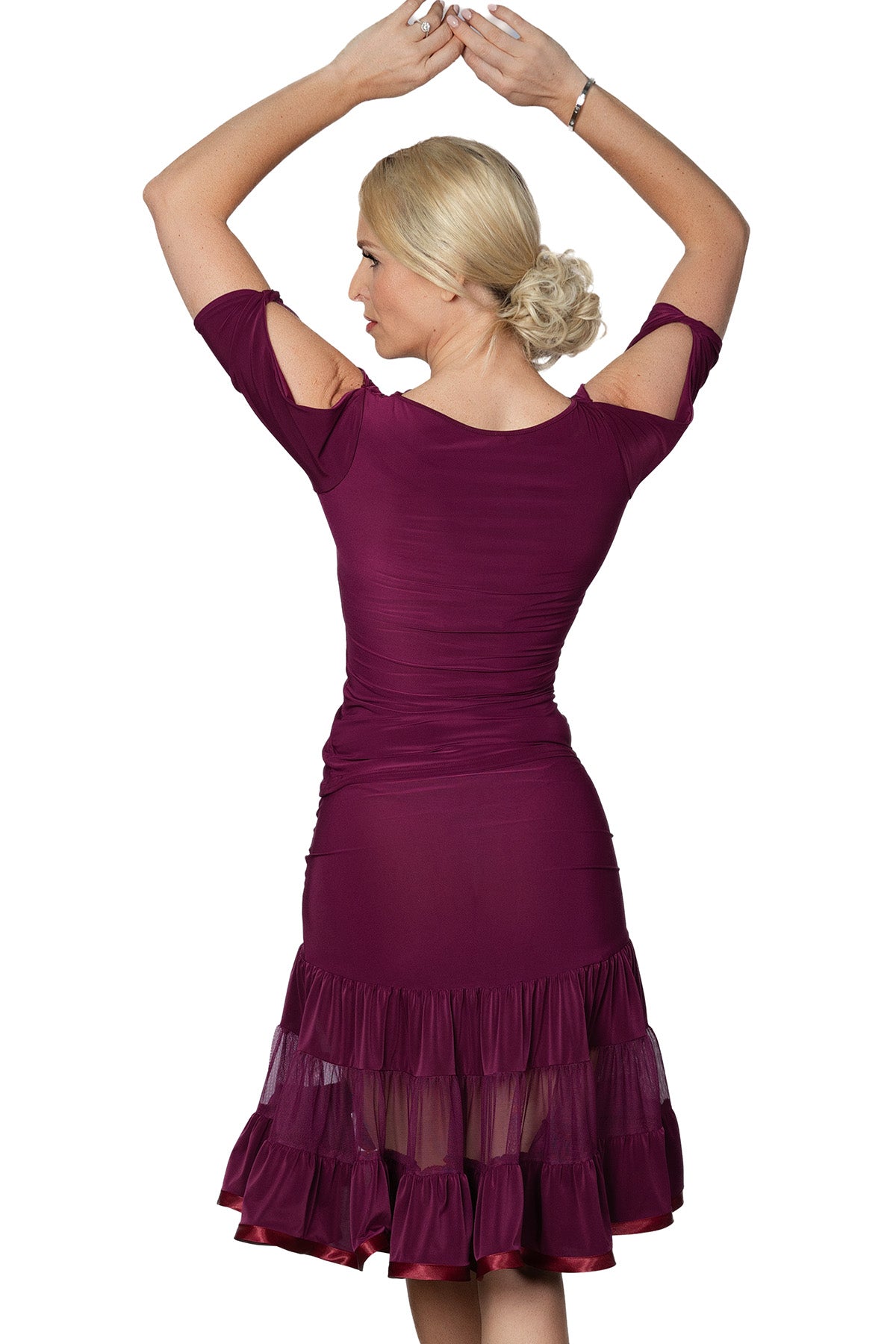 Wine colored Latin dance skirt for women