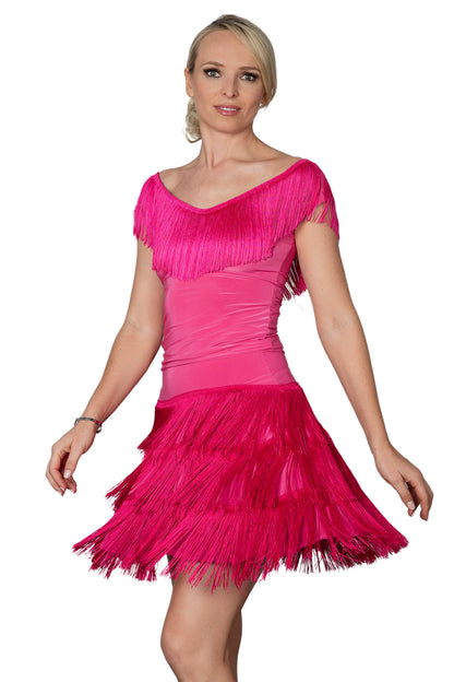 Dance America T2441 Women's Fresco Fringe Latin Practice Top in Stock