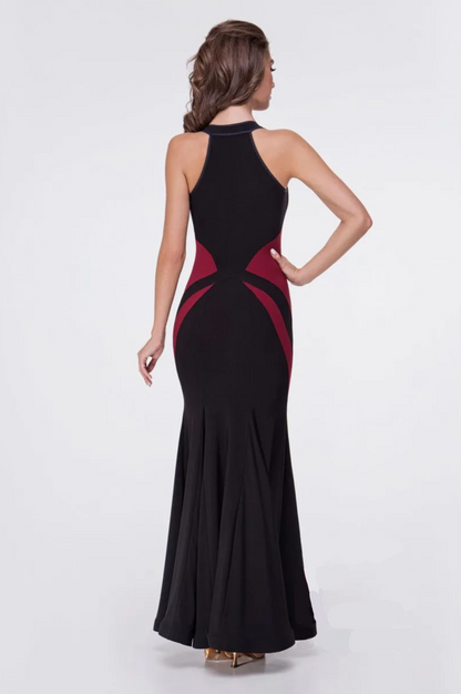 Back view of ladies' black and red dancing dress