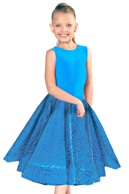 Blue ballroom dance skirt made of velvet