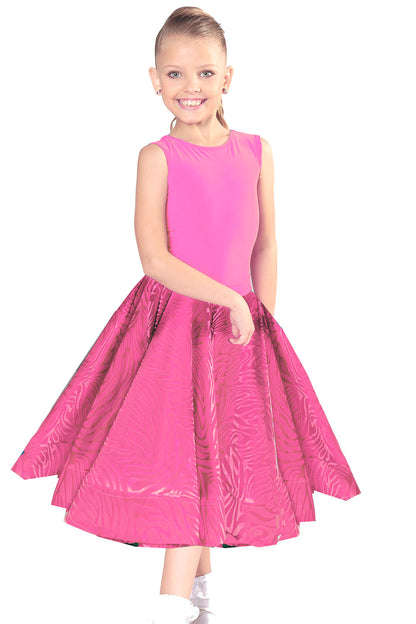 Pink burnout velvet ballroom skirt for girls