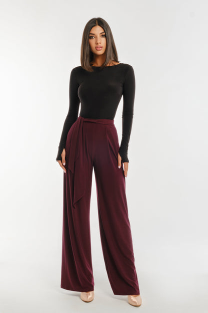 Danza Mulberry Color Trousers Mason with Ankle Tie Pra 1263