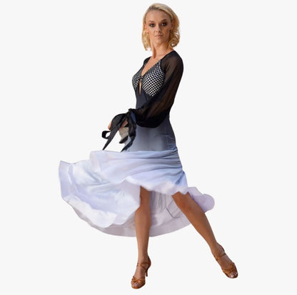 Black and White Ombre Ballroom Practice Dress