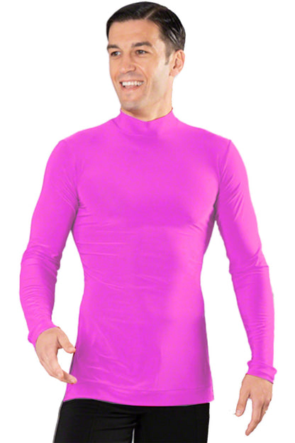 Men's pink turtleneck dance shirt