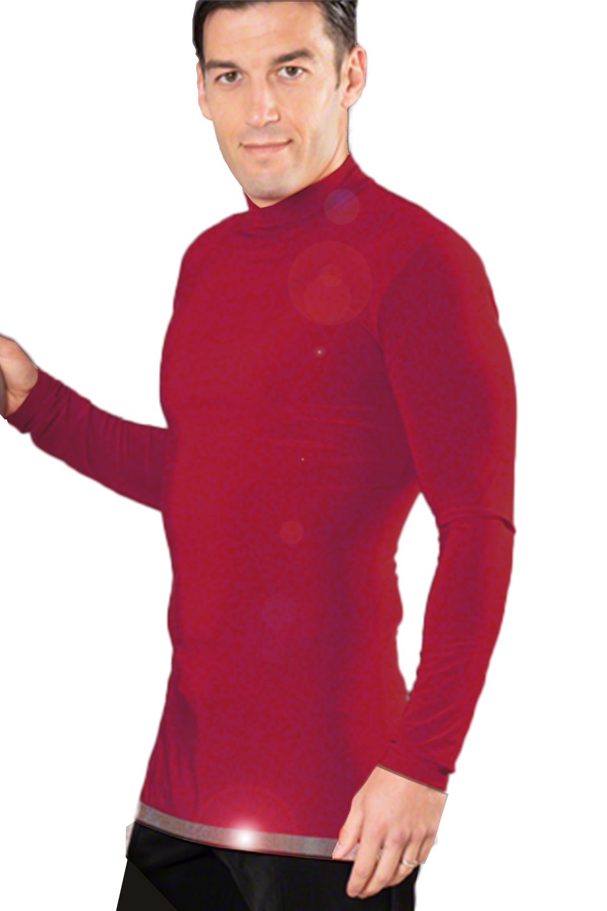 Wine colored dance tunic for men's ballroom