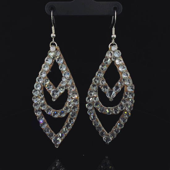 Video of Crystal Chevron Earrings with Stones 