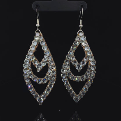 Video of Crystal Chevron Earrings with Stones 