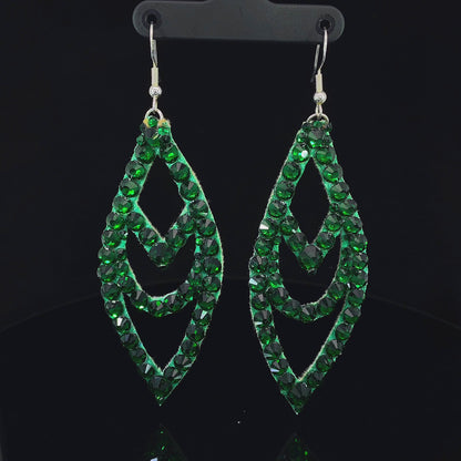 Video of Emerald Chevron Earrings with Stones 