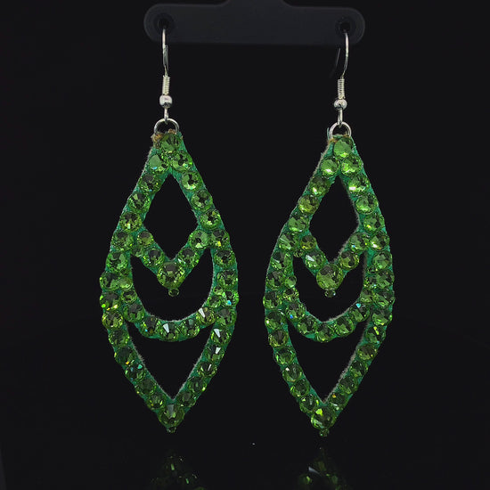 Video of Peridot Chevron Earrings with Stones 