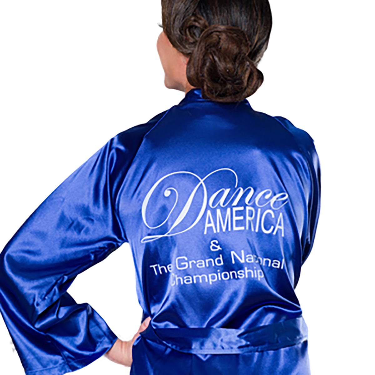 Dance America Crepe Satin Robe in Blue