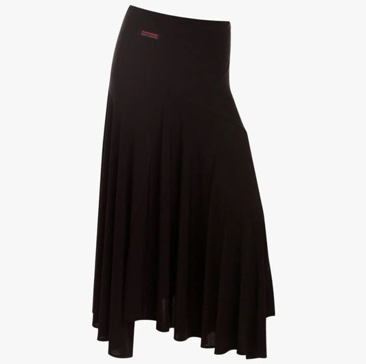 Supadance Long Black Ballroom Practice Skirt with Elasticated Waist PRA 1132