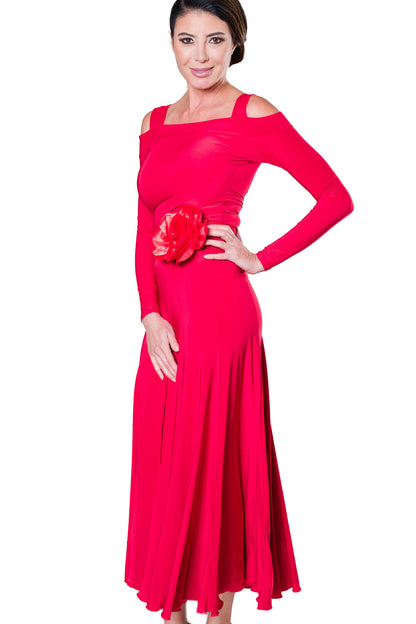 Long ballroom skirt for women in red