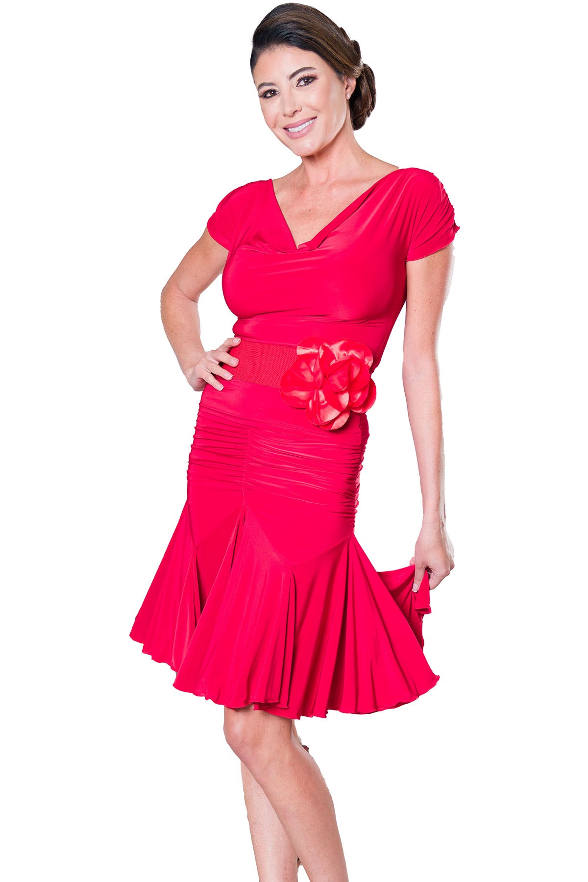Women's red Latin dancing skirt