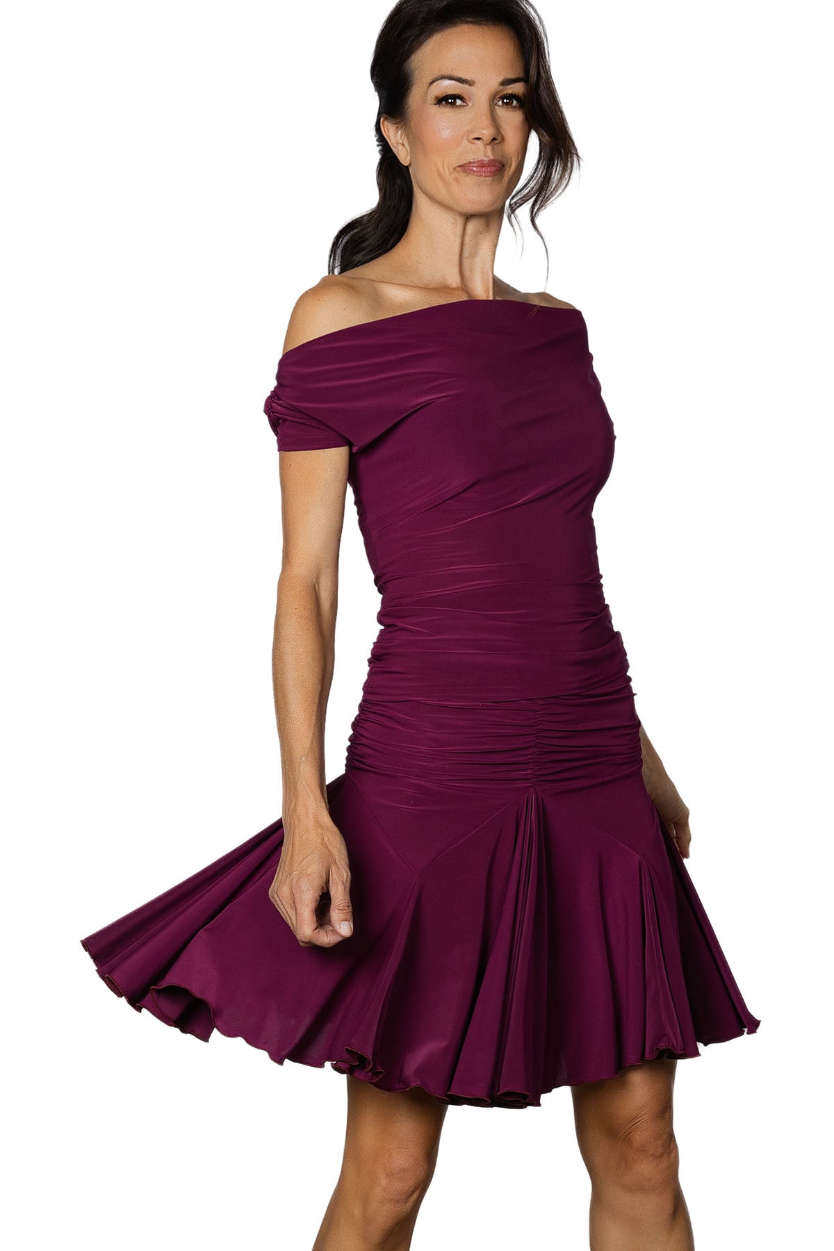 Ladies' wine colored Latin dance skirt