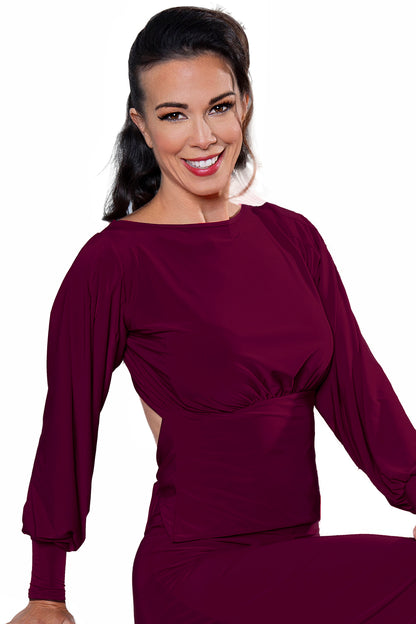 Wine colored ballroom practice top