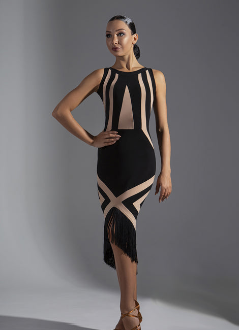 Black and Beige Dress - Bodycon Mini Dress - Color Block Dress - Lulus